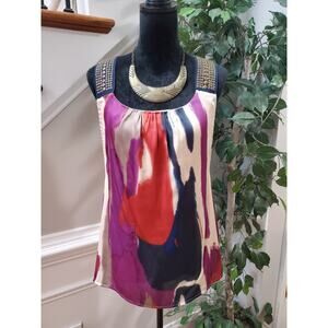 A New Approach Women's Multicolor Scoop Neck Sleeveless Top Shirt Size Large